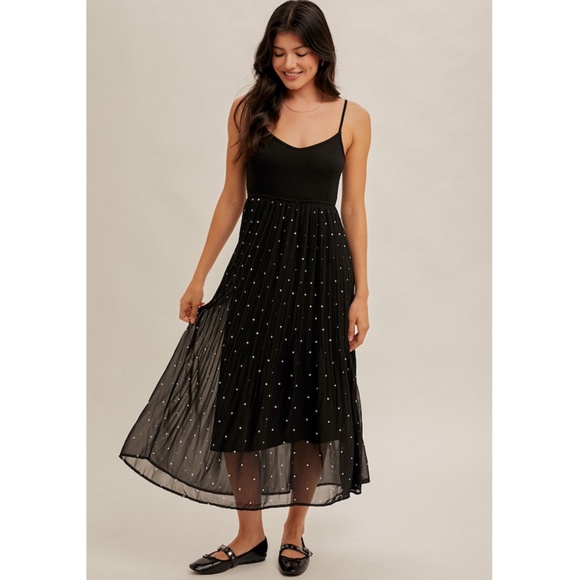 "The Tracy" Black Polka Dot Dress - Picture 1 of 2